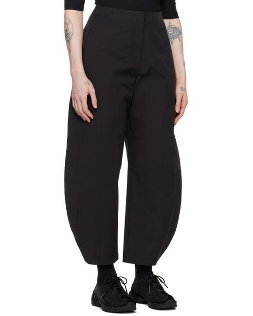 Amomento Black Curved Leg Trousers