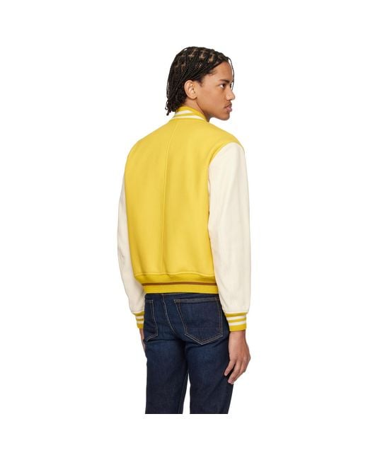 Tom Ford Orange Double Face 3D Varsity Bomber Jacket for men