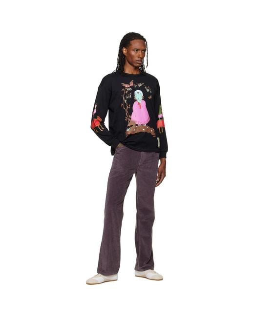 Chopova Lowena Black Woodland Baby Oversized Jersey T-Shirt for men