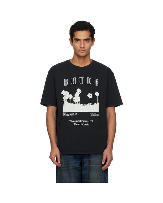 Rhude Black 'Thousand Palms' T-Shirt for men