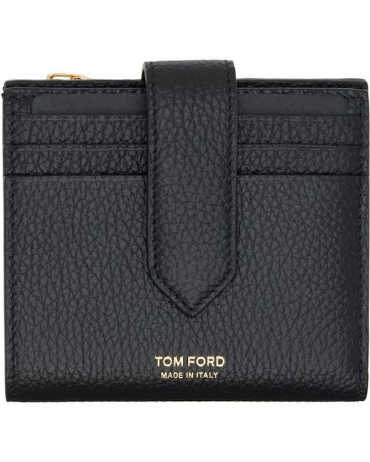 Tom Ford Black Soft Grain Leather Wallet for men