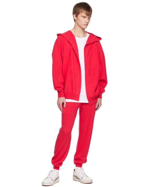 Frenckenberger Red Open Hoodie for men