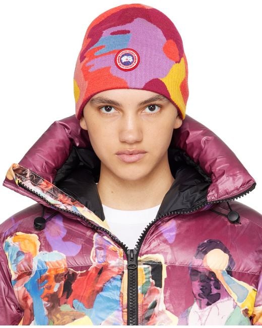 Canada Goose Pink Multicolor Kidsuper & Nba Edition Embroidered Beanie