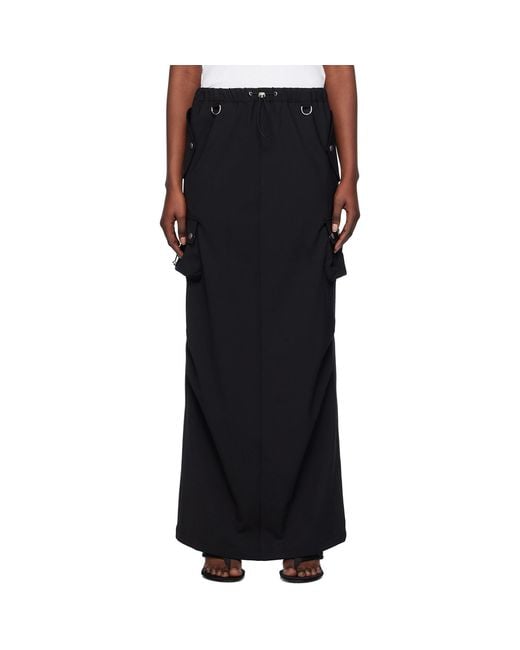 Coperni Black Tailored Cargo Maxi Skirt