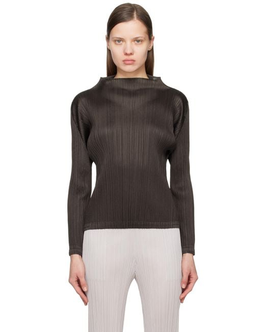 Pleats Please Issey Miyake Black Monthly Colors December Top