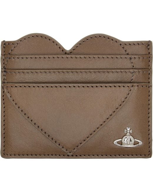 Vivienne Westwood Brown Heart Card Holder for men