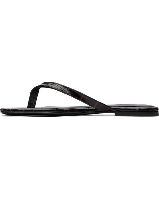 Totême Blue Croco-embossed Flip-flops
