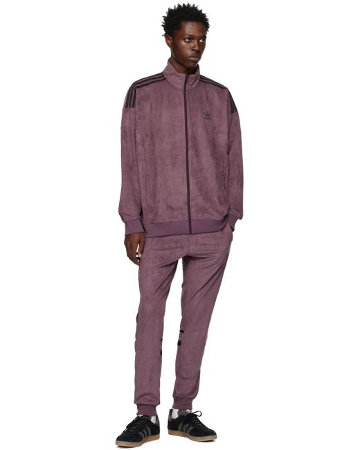 Adidas Originals Purple Adicolor Classics Plush Track Jacket for men