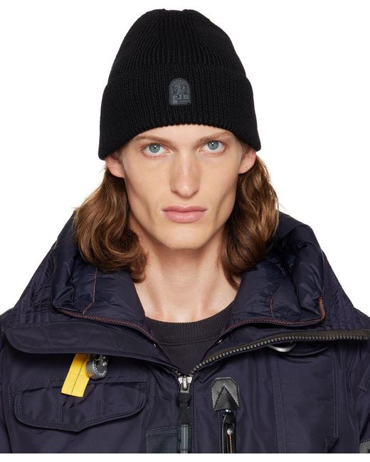 Parajumpers Black Logo Beanie in Blue for Men | Lyst