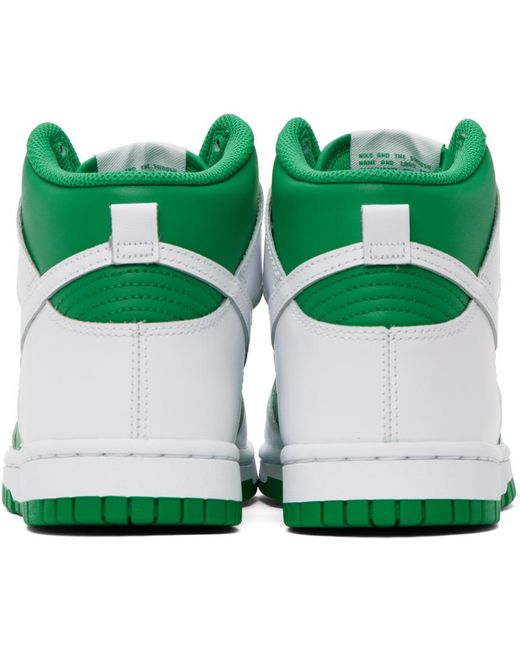 Nike Green & White Dunk High Retro Sneakers for men