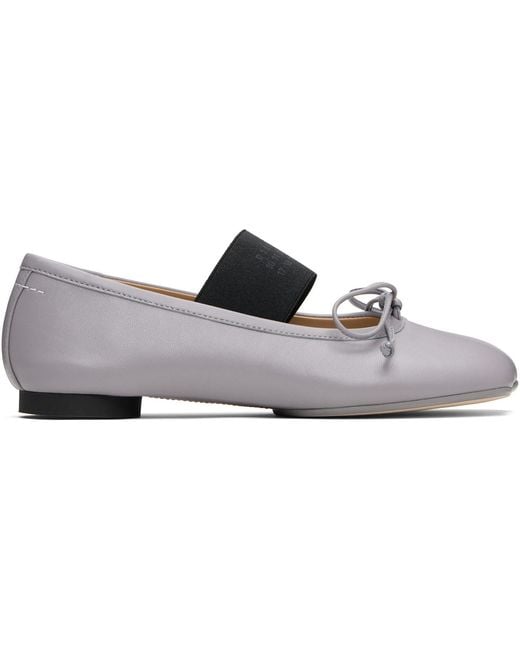 MM6 by Maison Margiela Black Anatomic Numeric Ballerina Flats