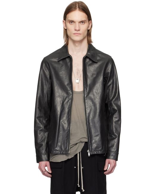 Rick Owens Hollywood Brad Leather Jacket in Black for Men | Lyst