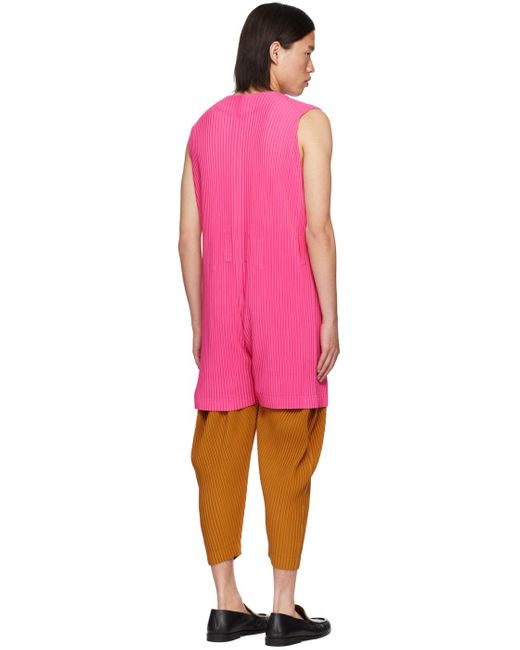 Homme Plissé Issey Miyake Pink Colorful Pleats Jumpsuit for men