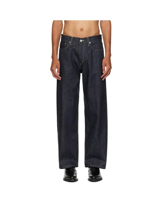 Neighborhood Blue Rigid Denim Full Cut Jeans for men