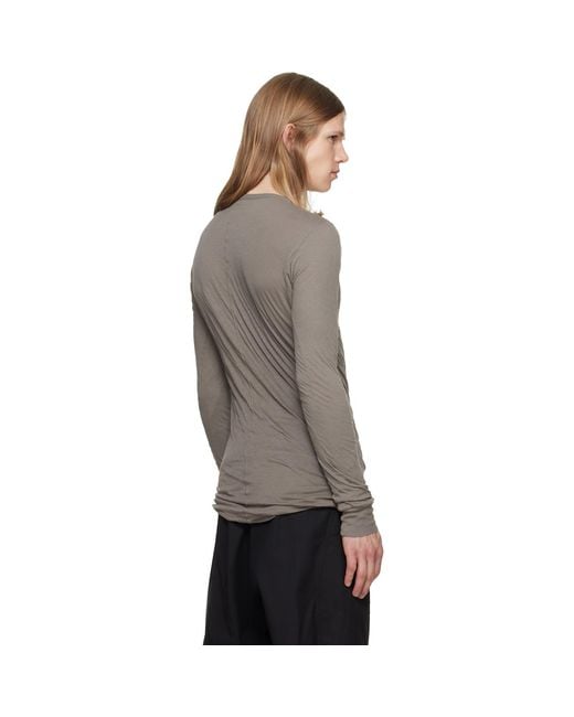 Rick Owens Gray Tower Double Ls T-Shirt for men