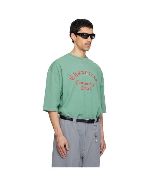 Willy Chavarria Green 'Chavarria Community Center' Buffalo T-Shirt for men