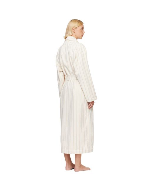 Tekla White Off- & Terry Classic Bathrobe