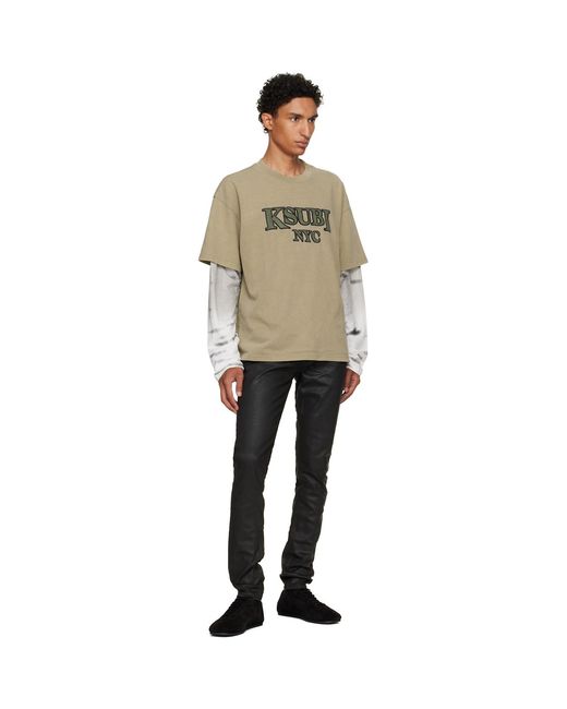 Ksubi Natural Khaki Animalistik Layered L/Ekcess T-Shirt for men