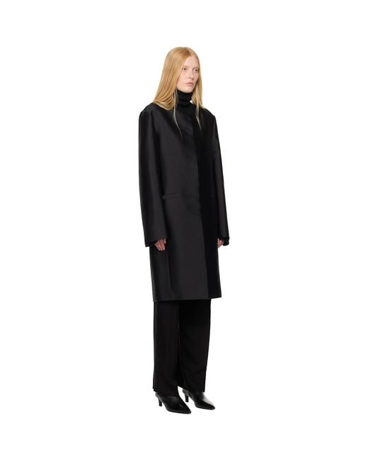 Totême Black Collarless Coat