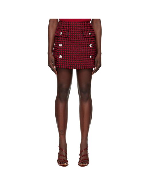 Versace Red Tweed Miniskirt