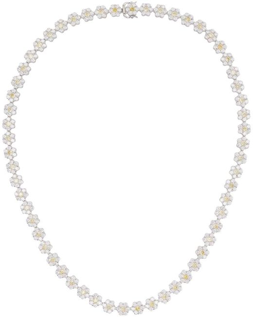 Hatton Labs White Daisy Tennis Chain Necklace for men