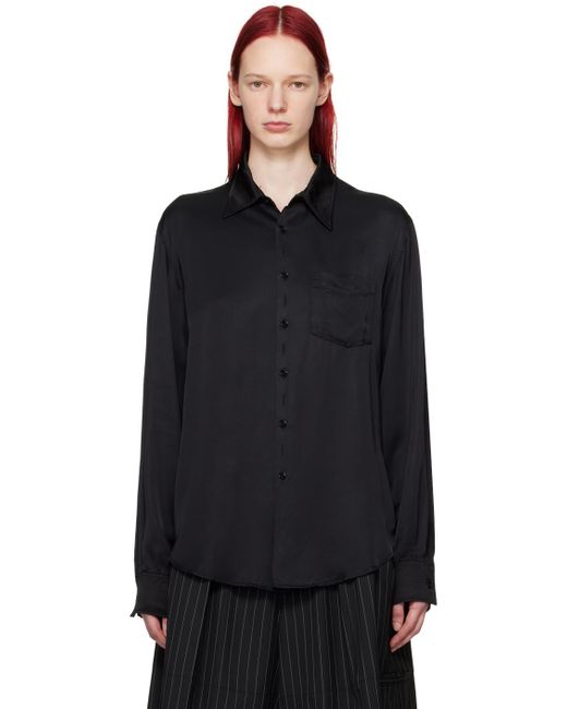 Chemise noire à découpe MM6 by Maison Martin Margiela en coloris Black
