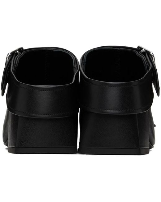 Courreges Black Gogo Leather Mules