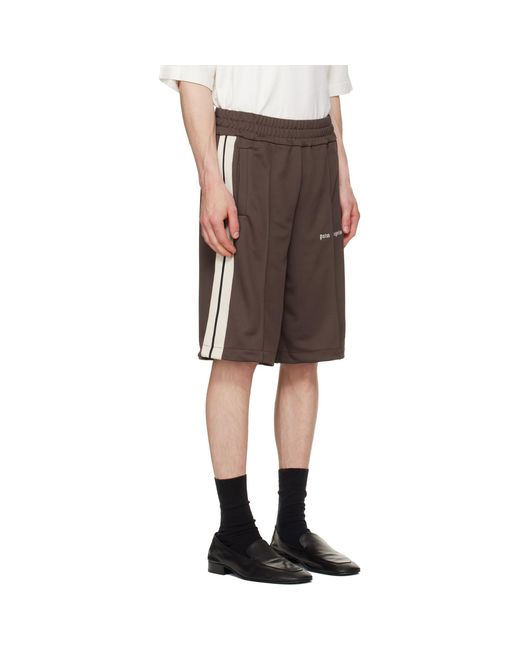 Palm Angels Gray Classic Logo Track Shorts for men