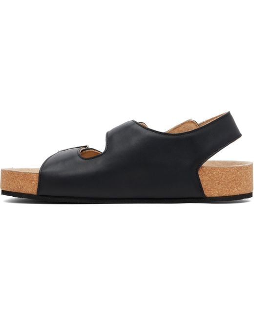 Balenciaga Black Scholl Edition Calfskin Flat Sandals