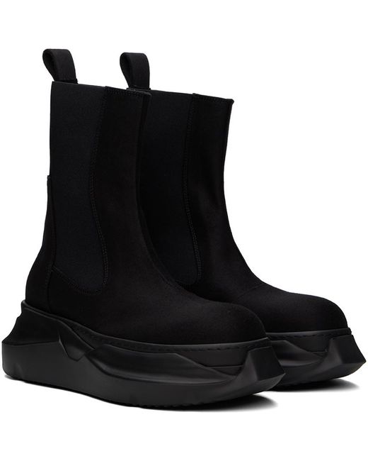 Rick Owens Black Beatle Abstract Chelsea Boots for men