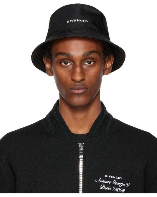 Givenchy Black Embroide Bucket Hat for men