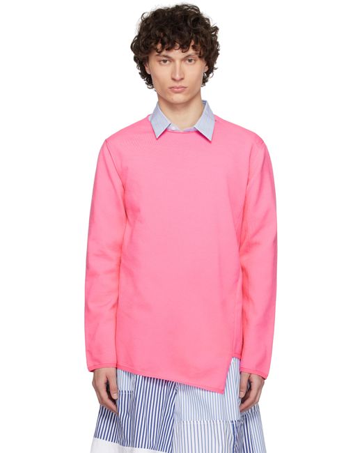 メンズ Comme des Garçons ピンク アシンメトリー スウェットシャツ Pink