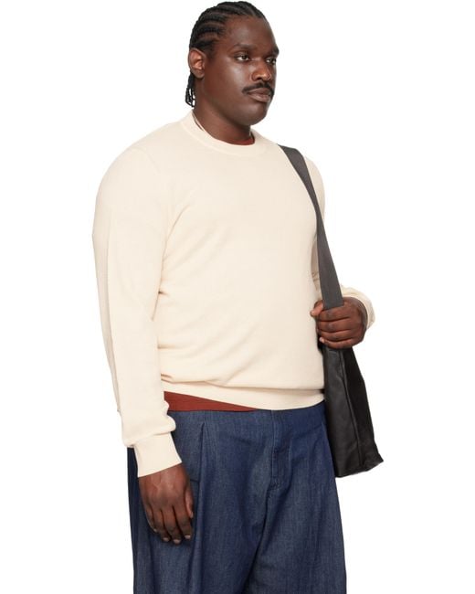 Boss Blue Off- Micro-Structured Cotton Sweater for men