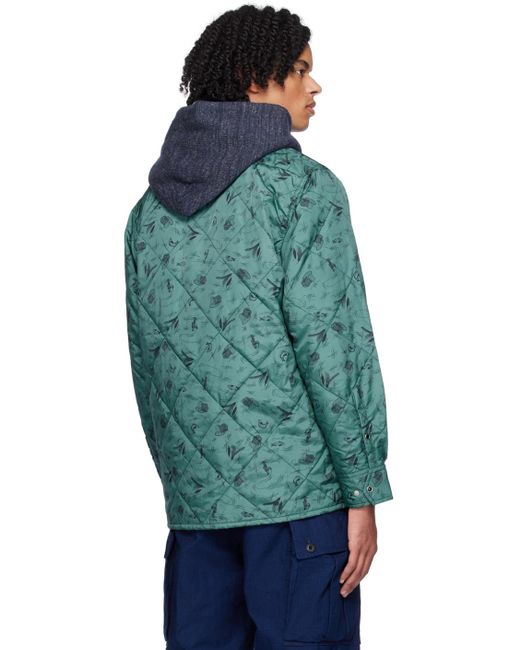 Beams Plus Green Quilted Jacket for men