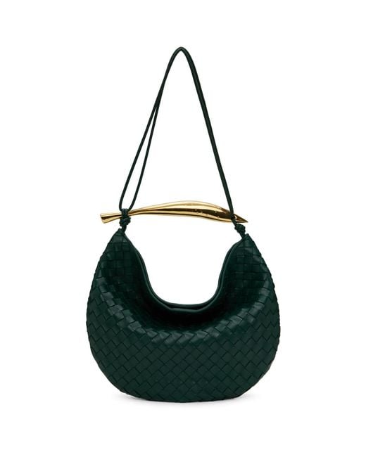 Bottega Veneta Black Green Medium Sardine Messenger Bag for men