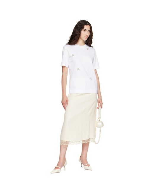 Simone Rocha White Embellished Boy T-Shirt