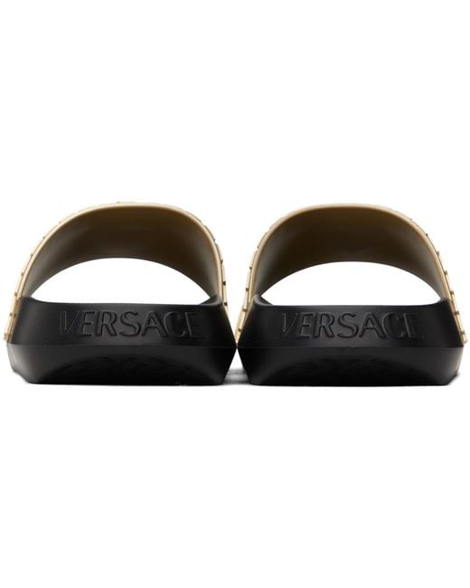 Versace Black Rubber Slides Sandals for men