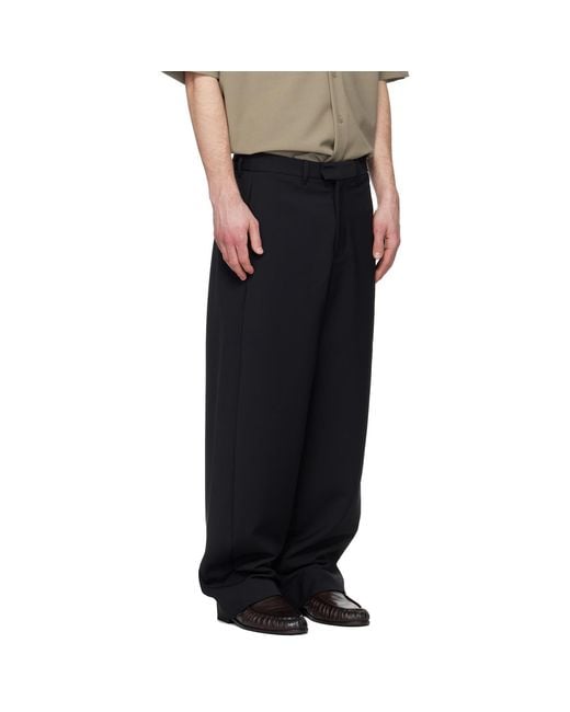Entire studios Black Lounge Curve Trousers for men