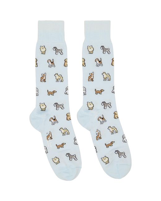 Paul Smith Blue Three-Pack Printed-Graphic Socks for men