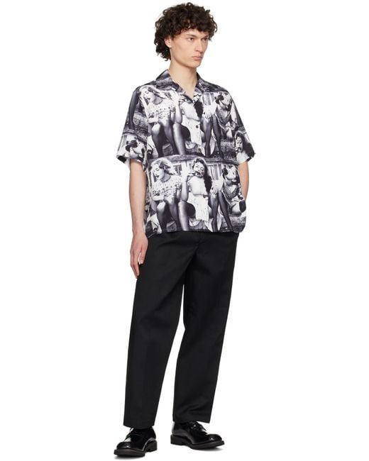 メンズ Wacko Maria ブラック＆ホワイト Ellen Von Unwerth シャツ Black