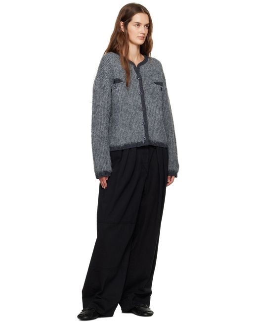 OPEN YY Black Shaggy Cardigan
