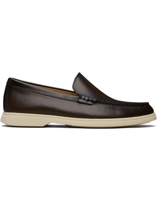 Boss Black Emed-Logo Leather Loafers for men