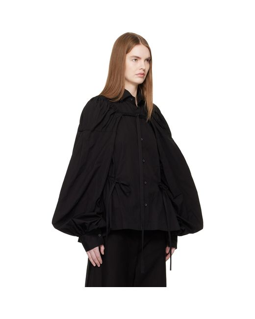 Yohji Yamamoto Black Broad Combination Shirt