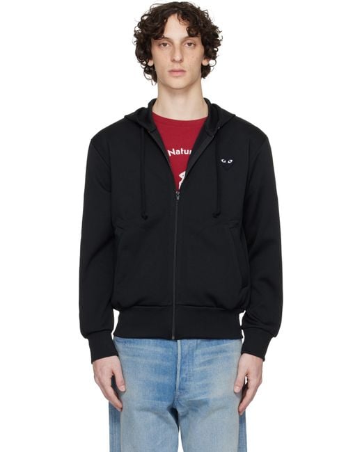 メンズ COMME DES GARÇONS PLAY ブラック ビッグハート ジップフーディ Black