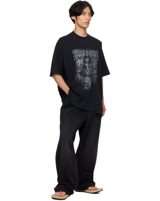 Vetements Black Painted Anarchy Reworked Jeans for men