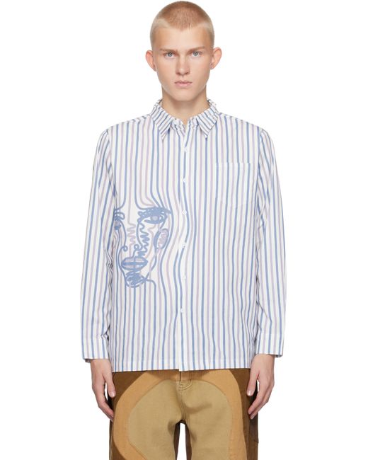 Kidsuper White Striped Face Shirt for men