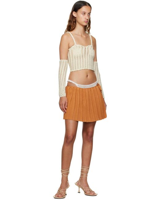 Isa Boulder Orange Ssense Exclusive Reversible Miniskirt