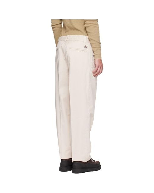 Moncler Natural Off- Tailored Cotton Trousers for men