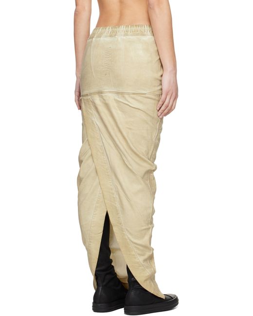 Rick Owens ベージュ Hollywood Pull On Pillar デニム マキシスカート Natural