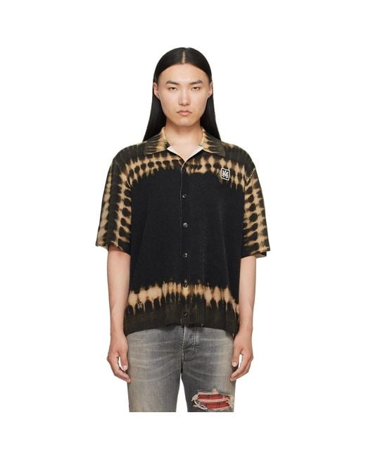 Amiri Black Khaki Ma Patch Tie Dye Knit Shirt for men